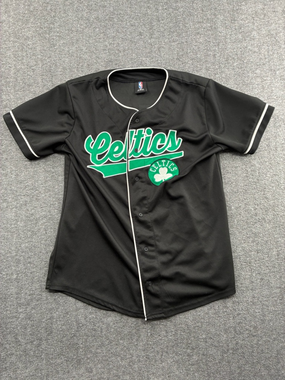NBA Celtics Black & Green Kids Button Front Jersey